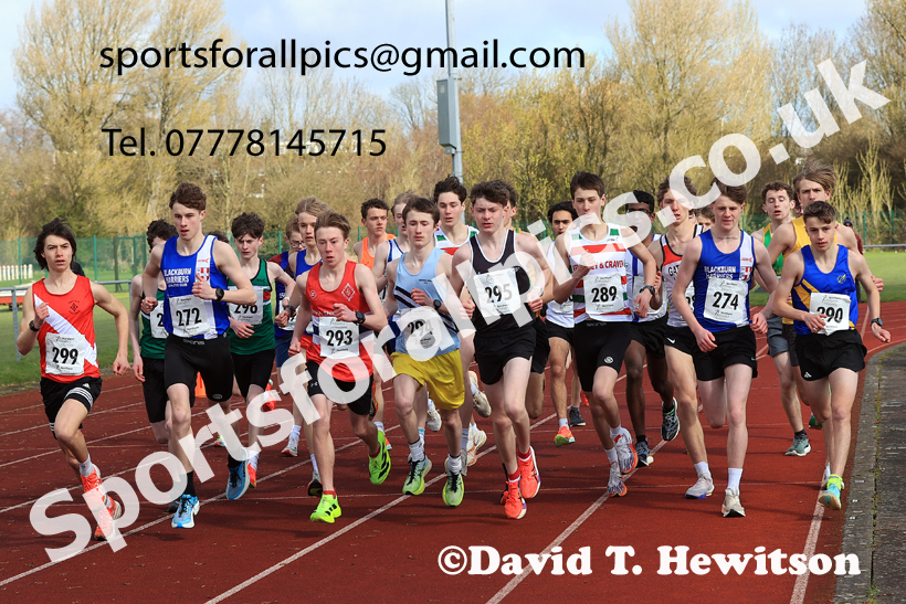 Mens Under-17s Young Athletes 5k, 2026 Northern Mens 12 and Womens 6 Stage Road Relays and Young Athletes 5k, Sheepmount Stadium, Carlisle. Photo: David T. Hewitson/Sports for All Pics